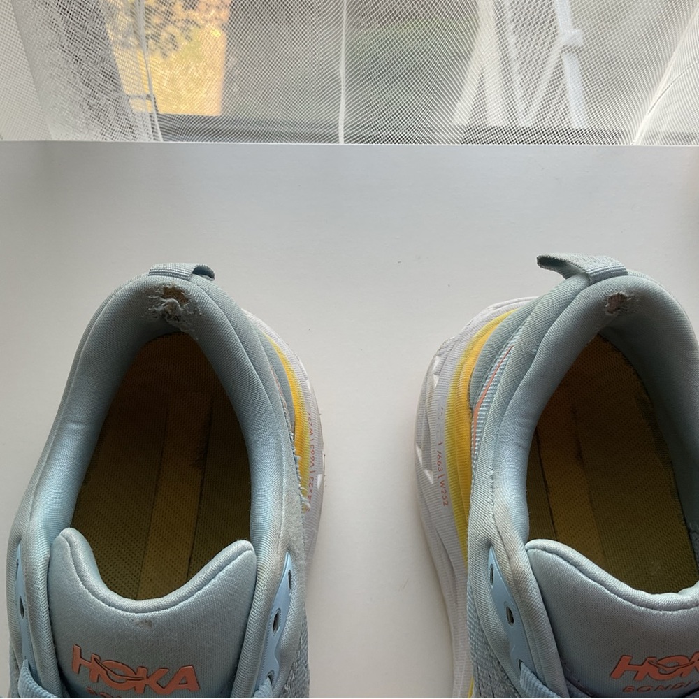 Hoka Women's Light Blue White Yellow Running Shoes - Picture 2 of 10